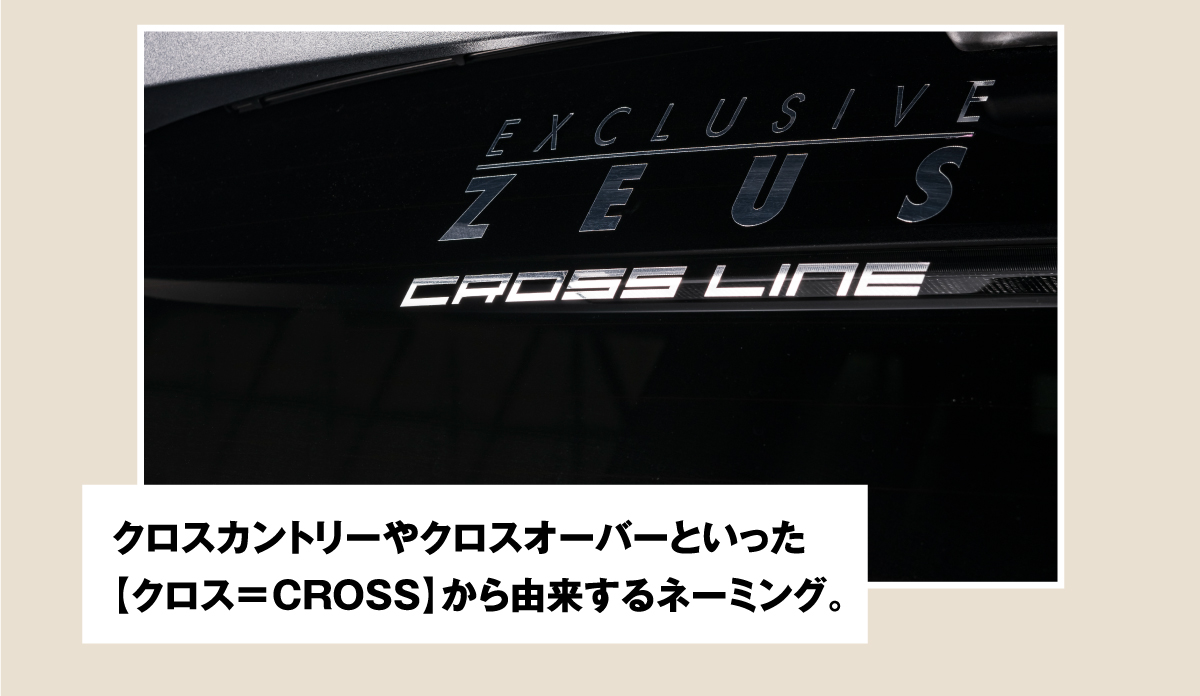 クロスカントリーやクロスオーバーといった【クロス=CROSS】から由来するネーミング。