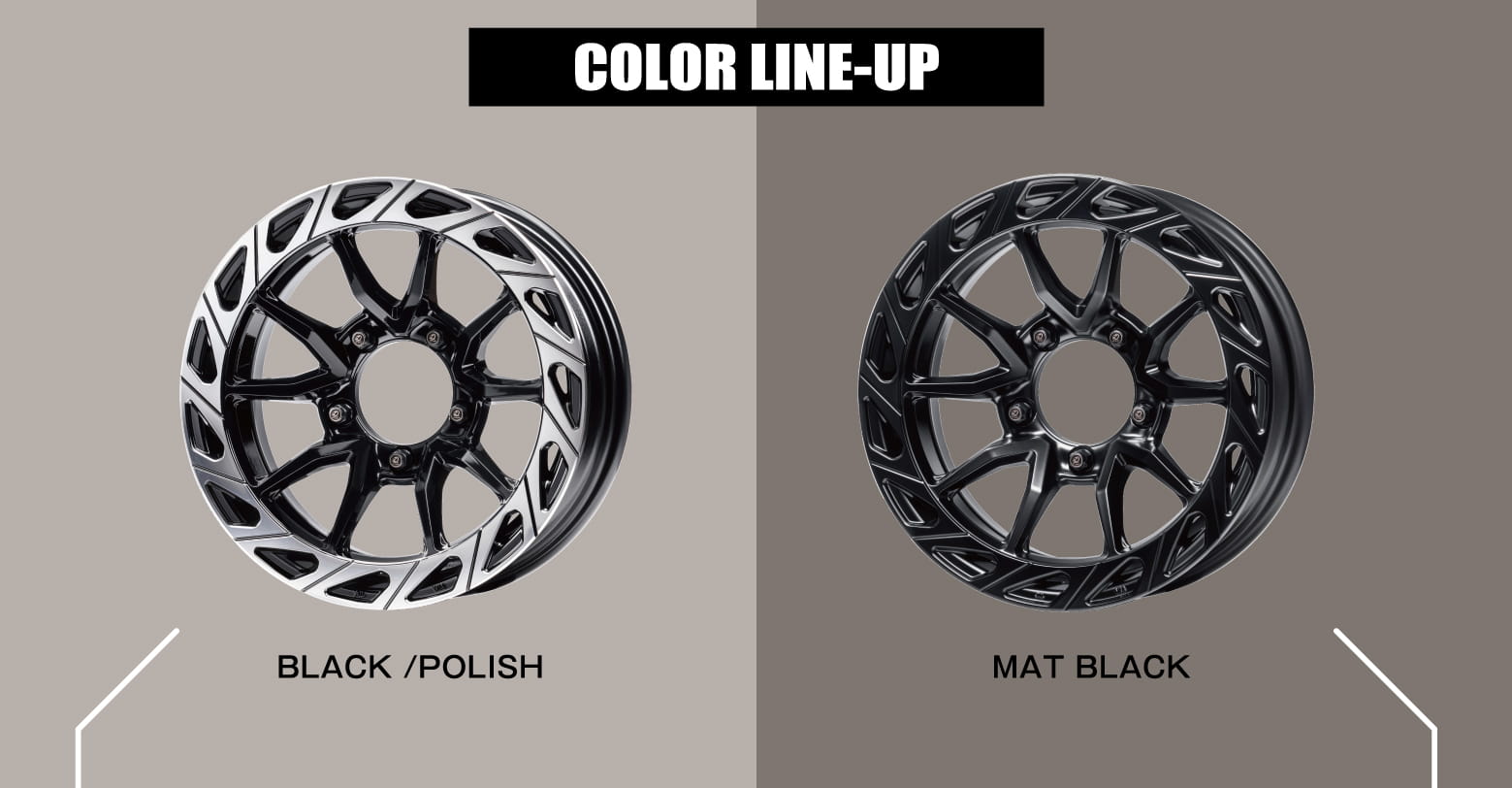 COLOR LINE-UP: BLACK /POLISH, MAT BLACK
